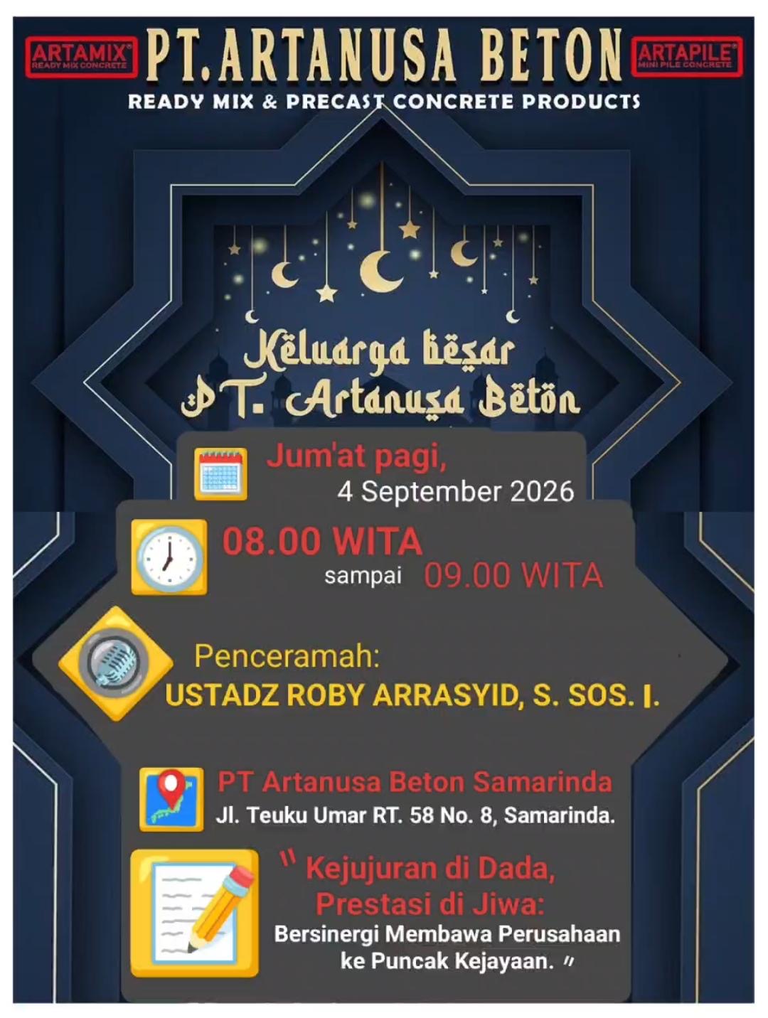 Tauziah Bulanan PT Artanusa Beton